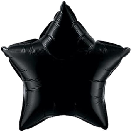 9 In. Black Star Flat Foil Balloon